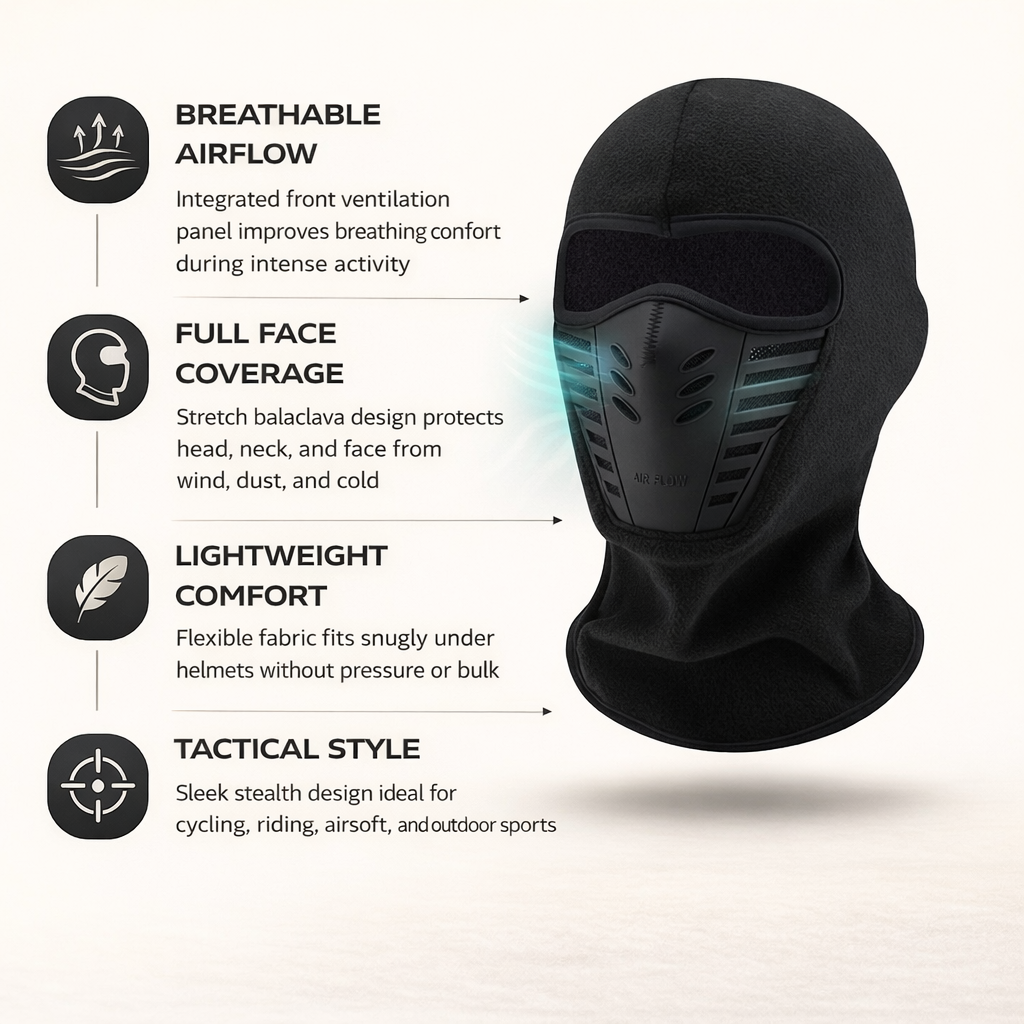 Thermal Full Face Balaclava Mask for Motorcycle and Bicycle Riding