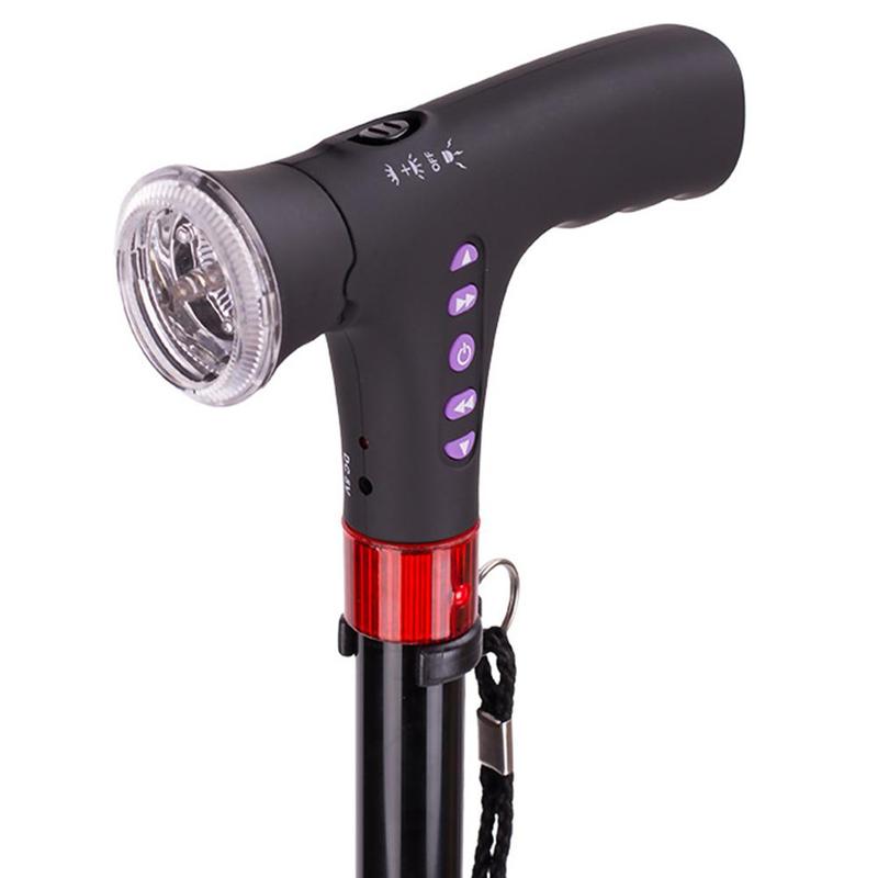 Foldable LED Walking Cane with Adjustable Height and Ergonomic Handle