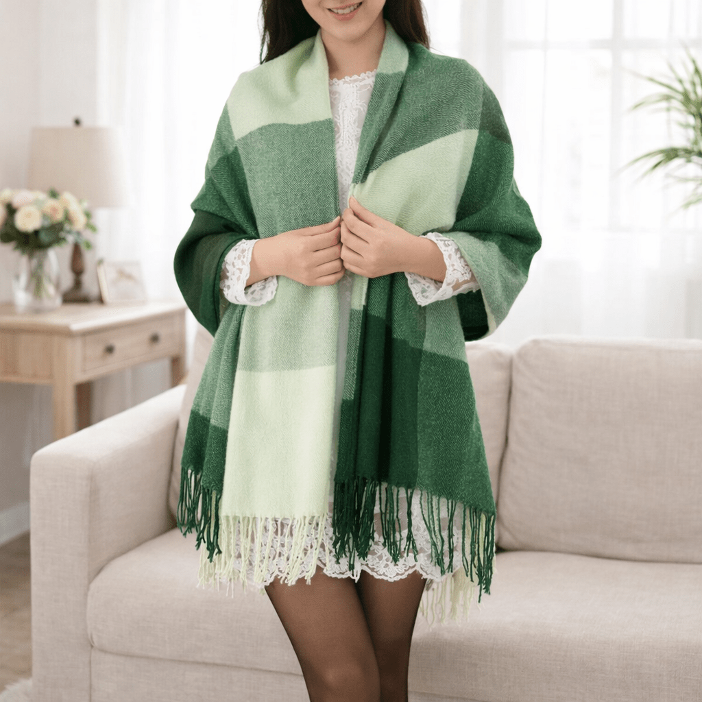 Women Large Square Winter Scarf Wrap Wool Blend Winter Wrap Scarf