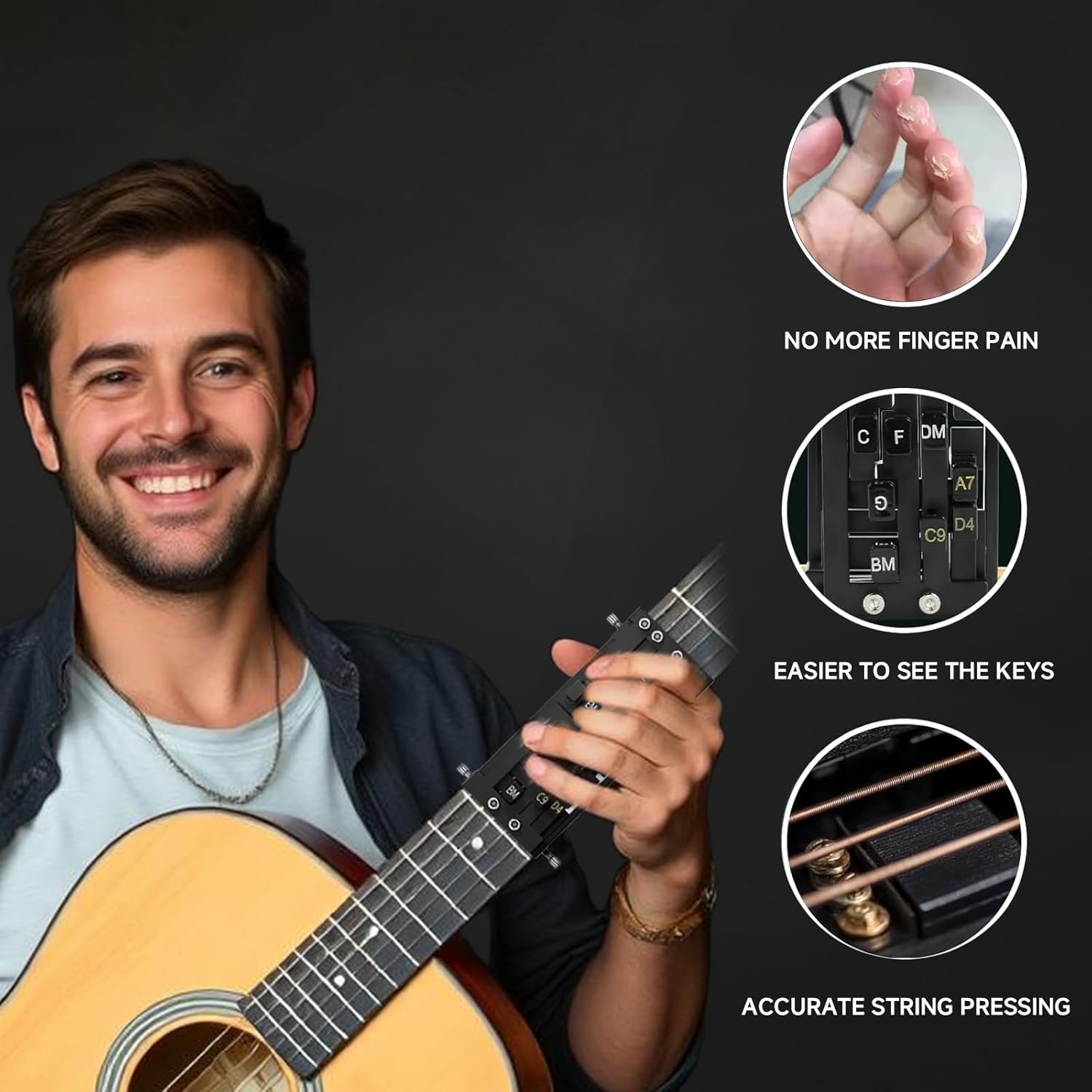 Guitar Chord Trainer Practice Tool for Beginners Learning Aid