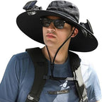 Men's Cooling Sun Hat with Dual Fan Solar Powered Outdoor Hat