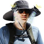 Men's Cooling Sun Hat with Dual Fan Solar Powered Outdoor Hat
