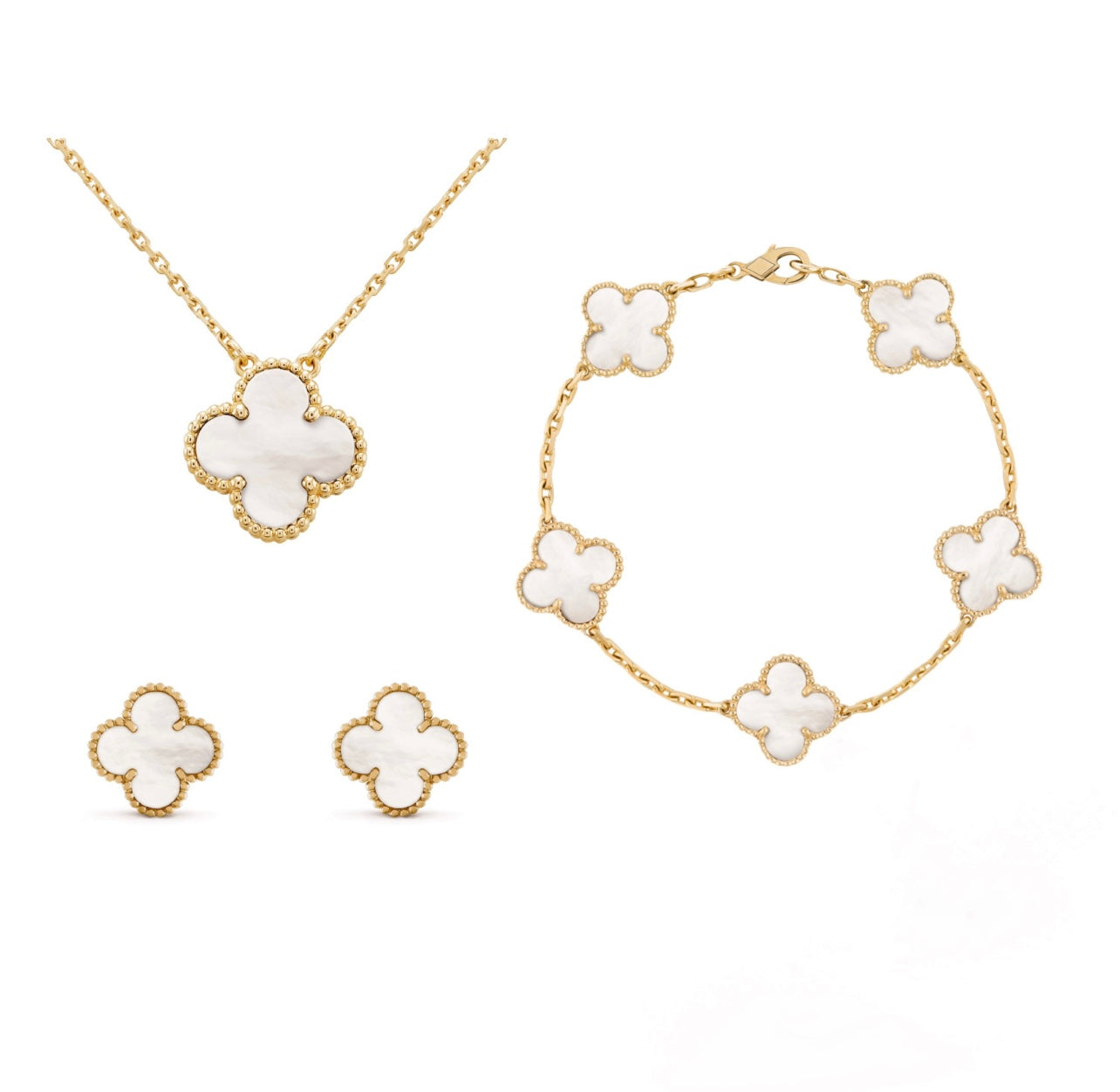 Four-Leaf Clover Bracelet 3 Piece Set Jewelry