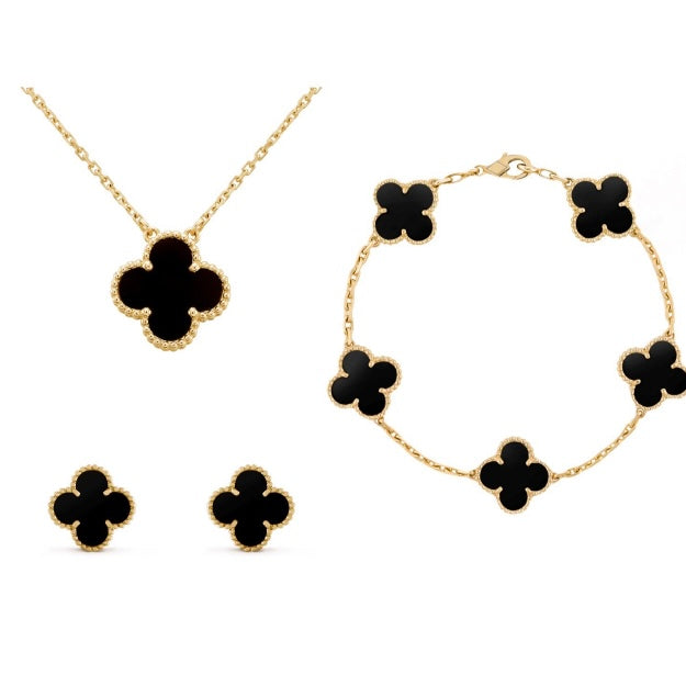 Four-Leaf Clover Bracelet 3 Piece Set Jewelry