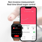 Smartwatch Circular Health Monitor with ECG and Blood Glucose Tracker
