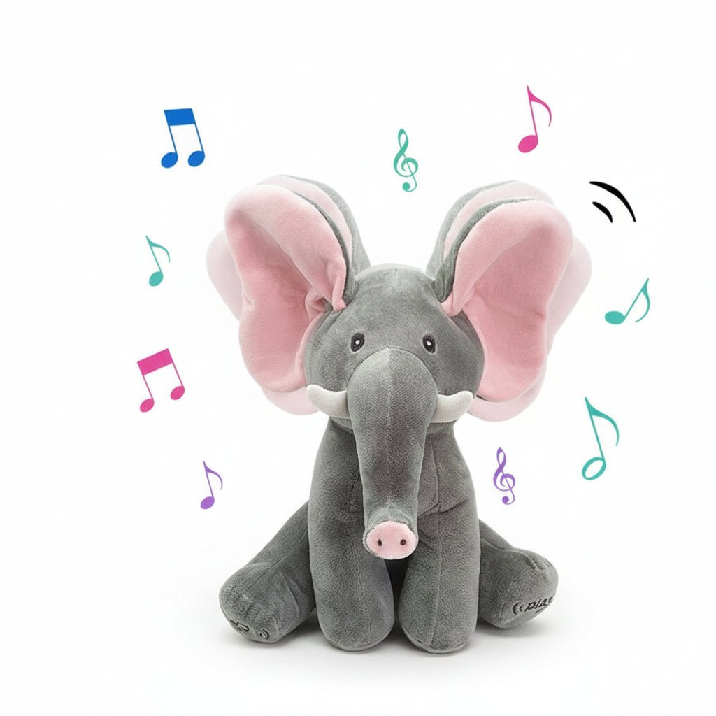 Elephant Plush Toy Interactive Baby Toy Peekaboo Tummy Time