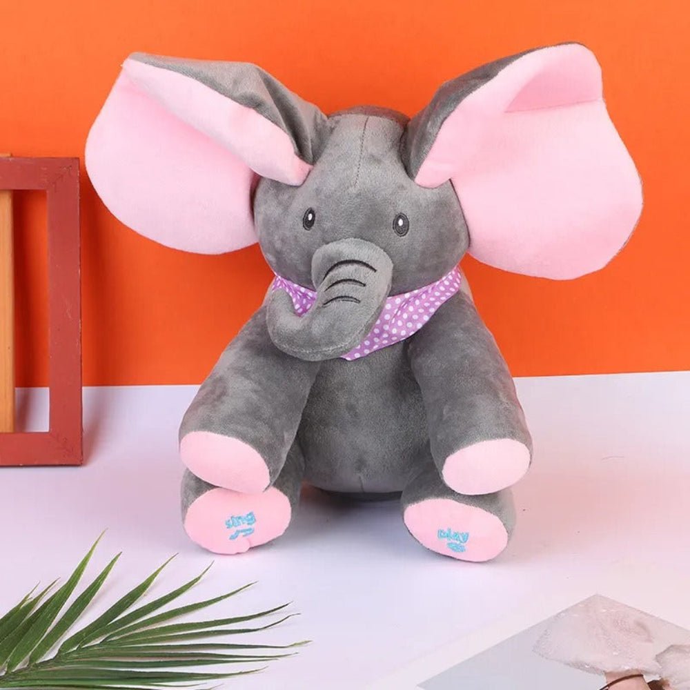 Elephant Plush Toy Interactive Baby Toy Peekaboo Tummy Time