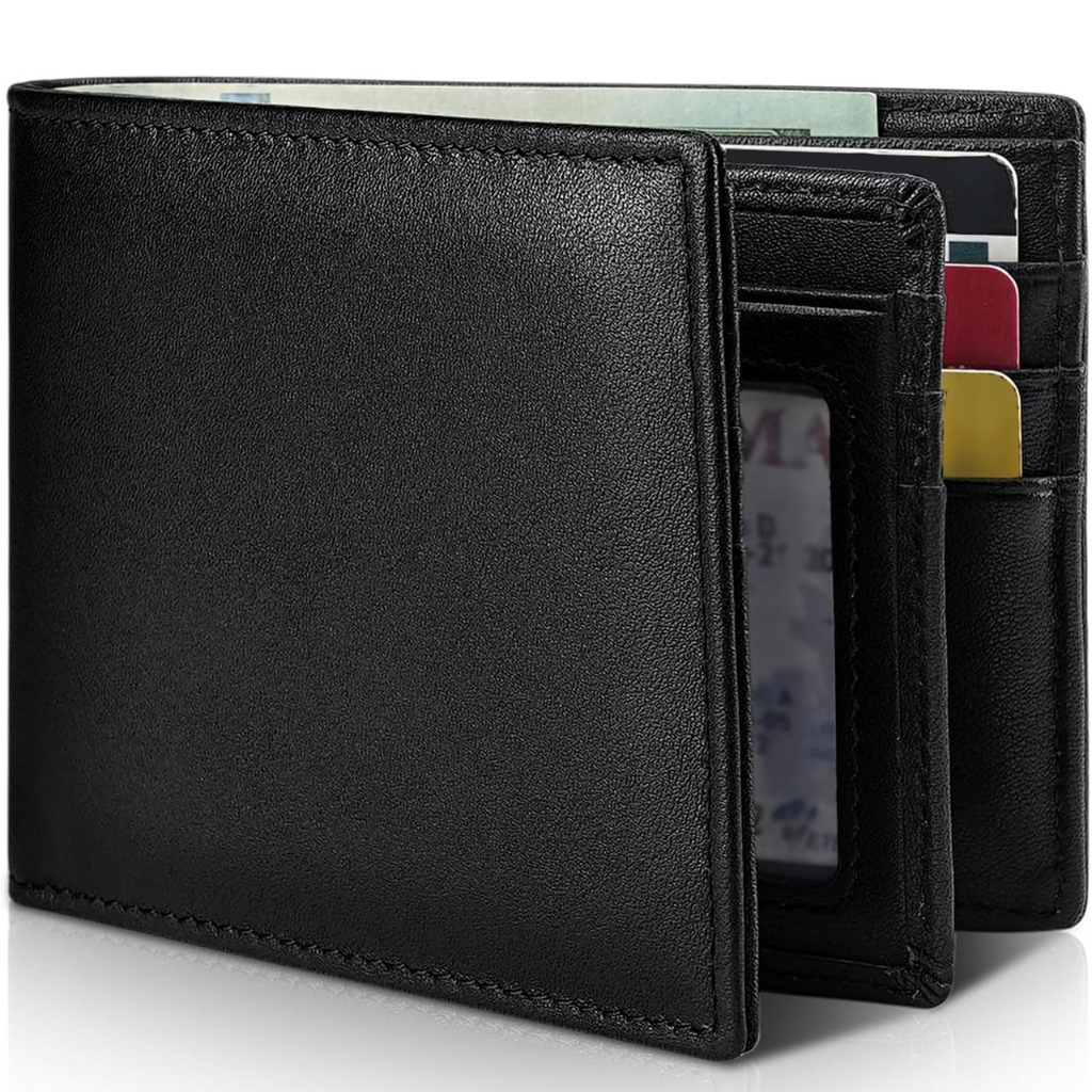 Men's Bifold Leather Wallet RFID Blocking Wallet