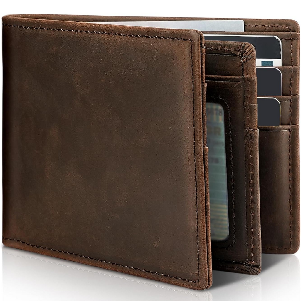 Men's Bifold Leather Wallet RFID Blocking Wallet