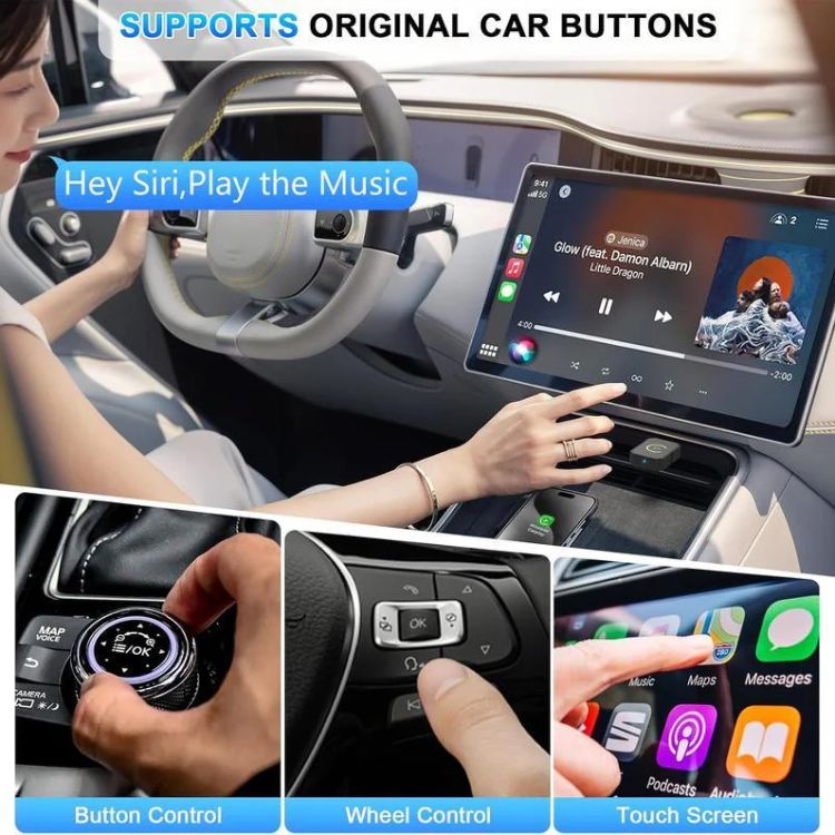 Wireless CarPlay Adapter USB Dongle Mini Compact for Car Integration
