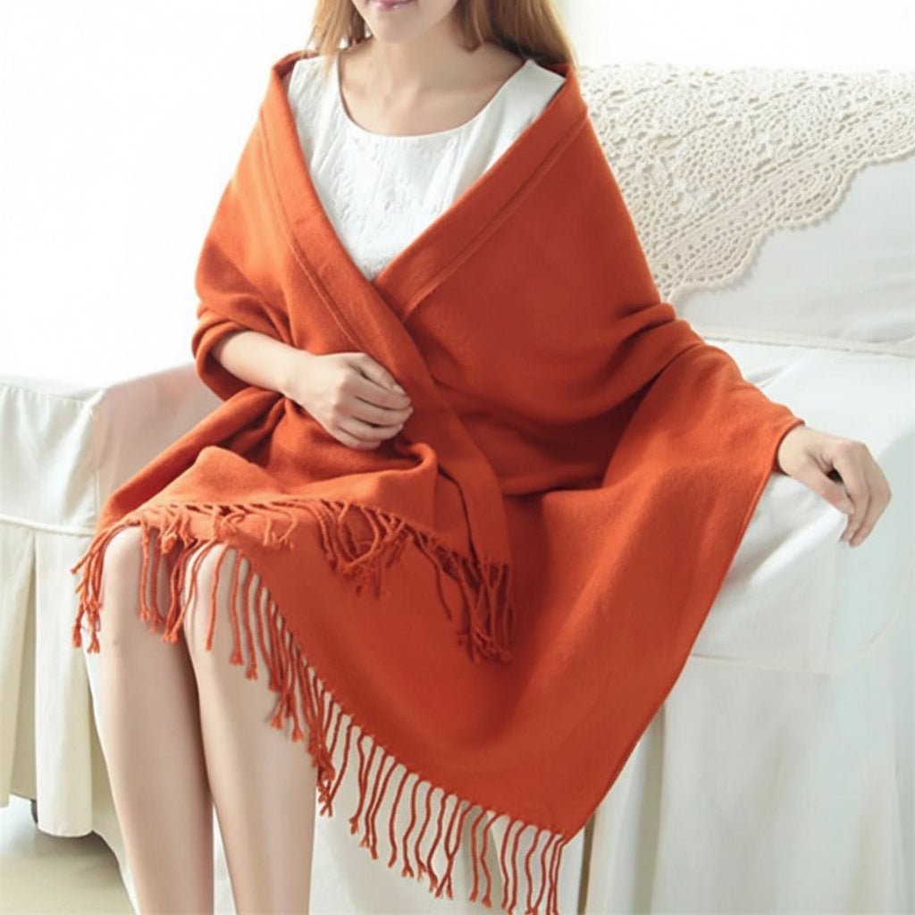 Women Large Square Winter Scarf Wrap Wool Blend Winter Wrap Scarf