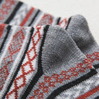 Wool Blend Crew Length Winter Socks Scandinavian Pattern