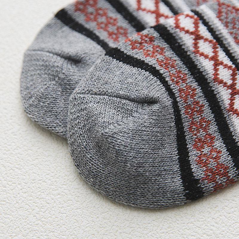 Wool Blend Crew Length Winter Socks Scandinavian Pattern