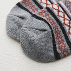 Wool Blend Crew Length Winter Socks Scandinavian Pattern