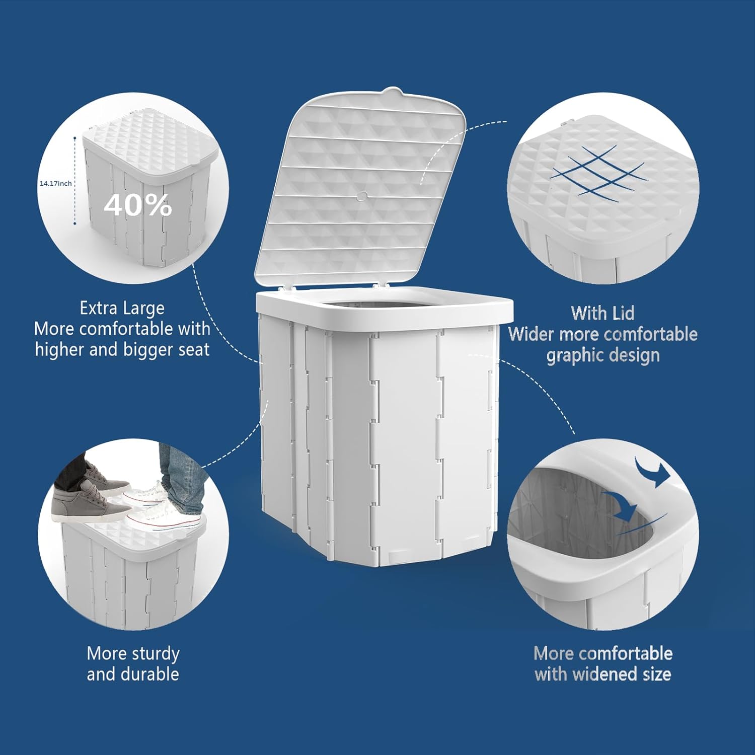 Folding Portable Camping Toilet Seat Outdoor Travel Toilet Seat