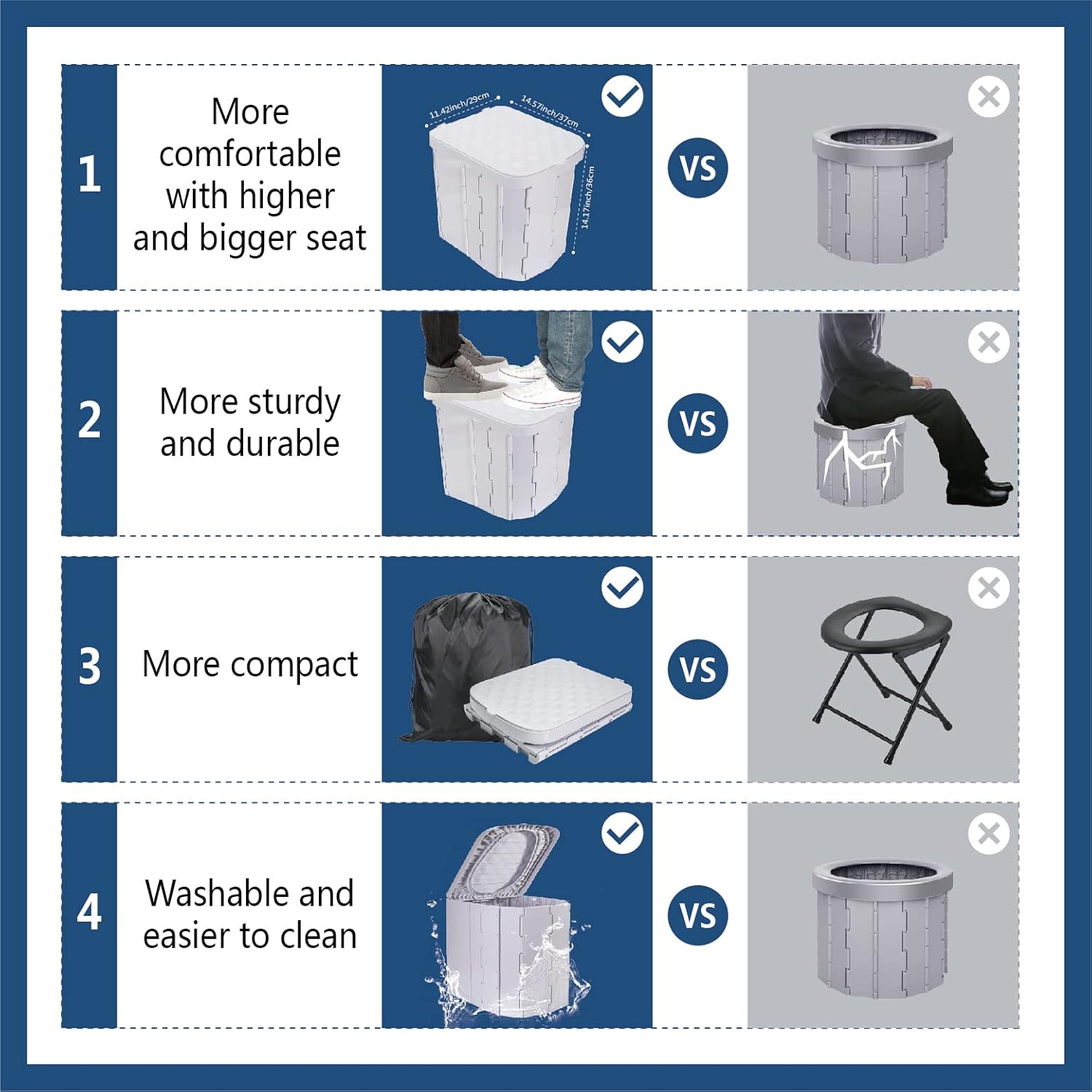 Folding Portable Camping Toilet Seat Outdoor Travel Toilet Seat