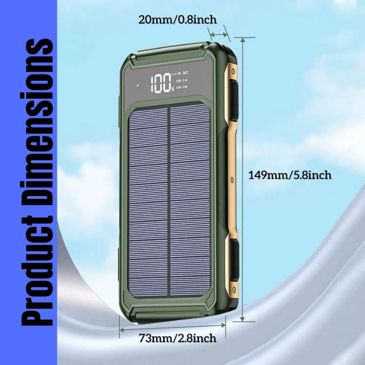 Solar Power Bank Portable Charger 200000mAh Battery Pack