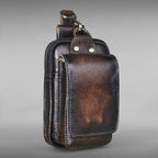 Leather Belt Bag Waist Pack Phone Holster Pouch for Men