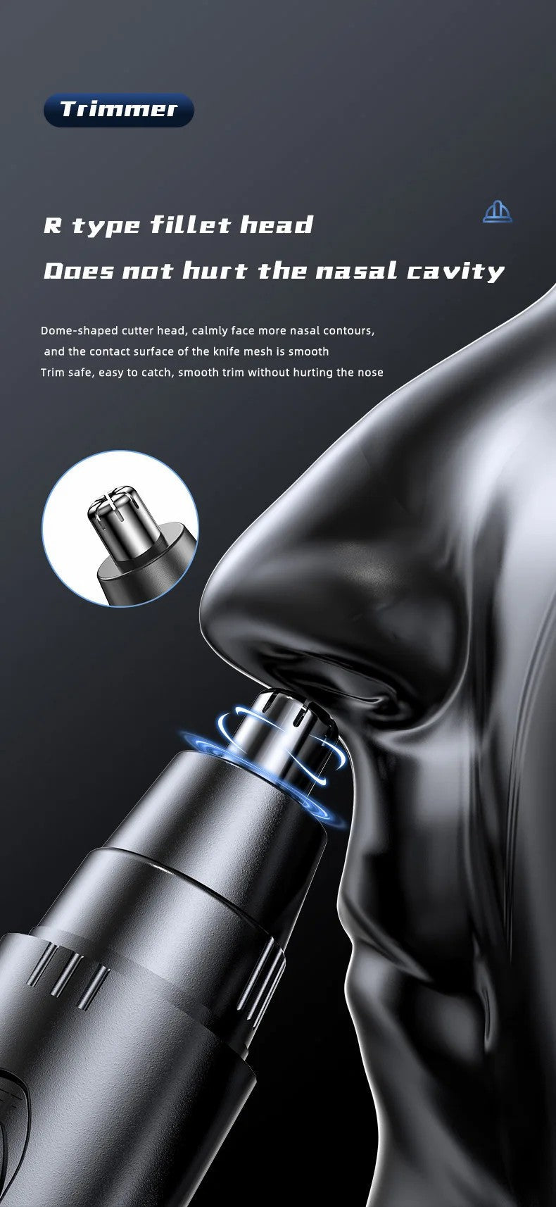 Nose Ear Hair Trimmer Rechargeable Electric Personal Grooming Tool