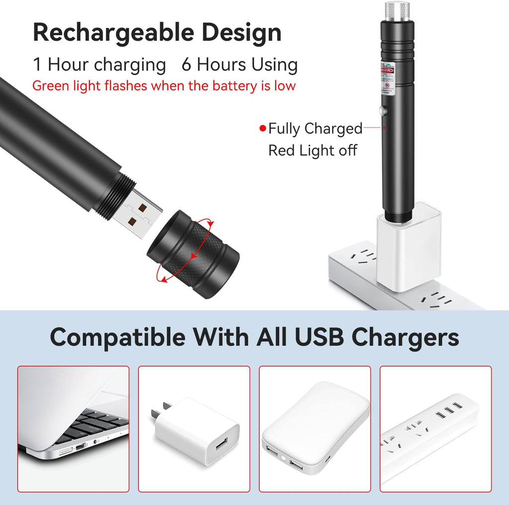 Rechargeable Laser Pointer Pen Torch