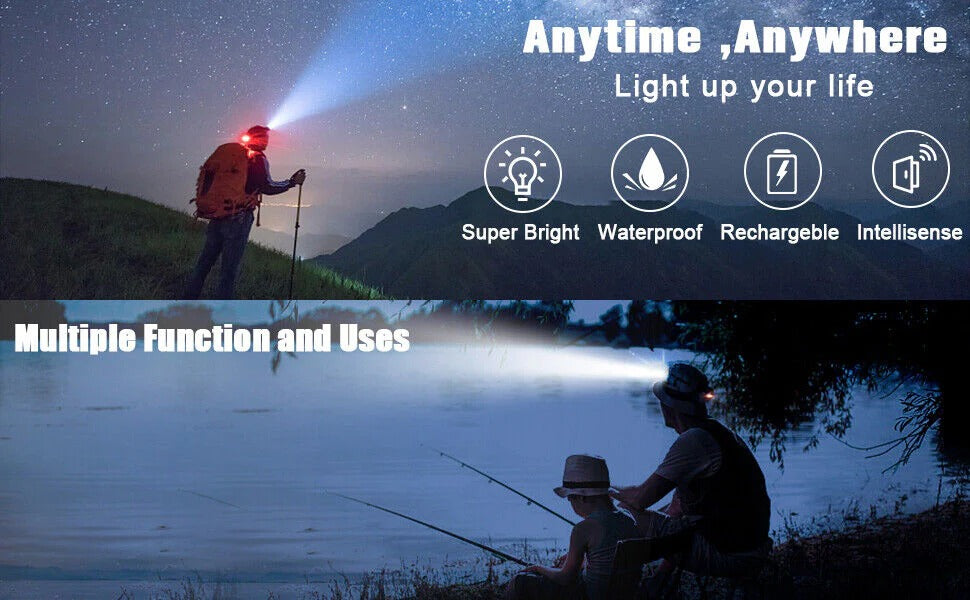 Rechargeable LED Headlamp Outdoor Headlight High Brightness