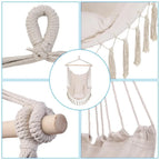 Hanging Rope Hammock Chair Swing Seat for Indoor Outdoor Use