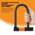 U Lock Bicycle Lock with Steel Security Cable Heavy Duty 16mm