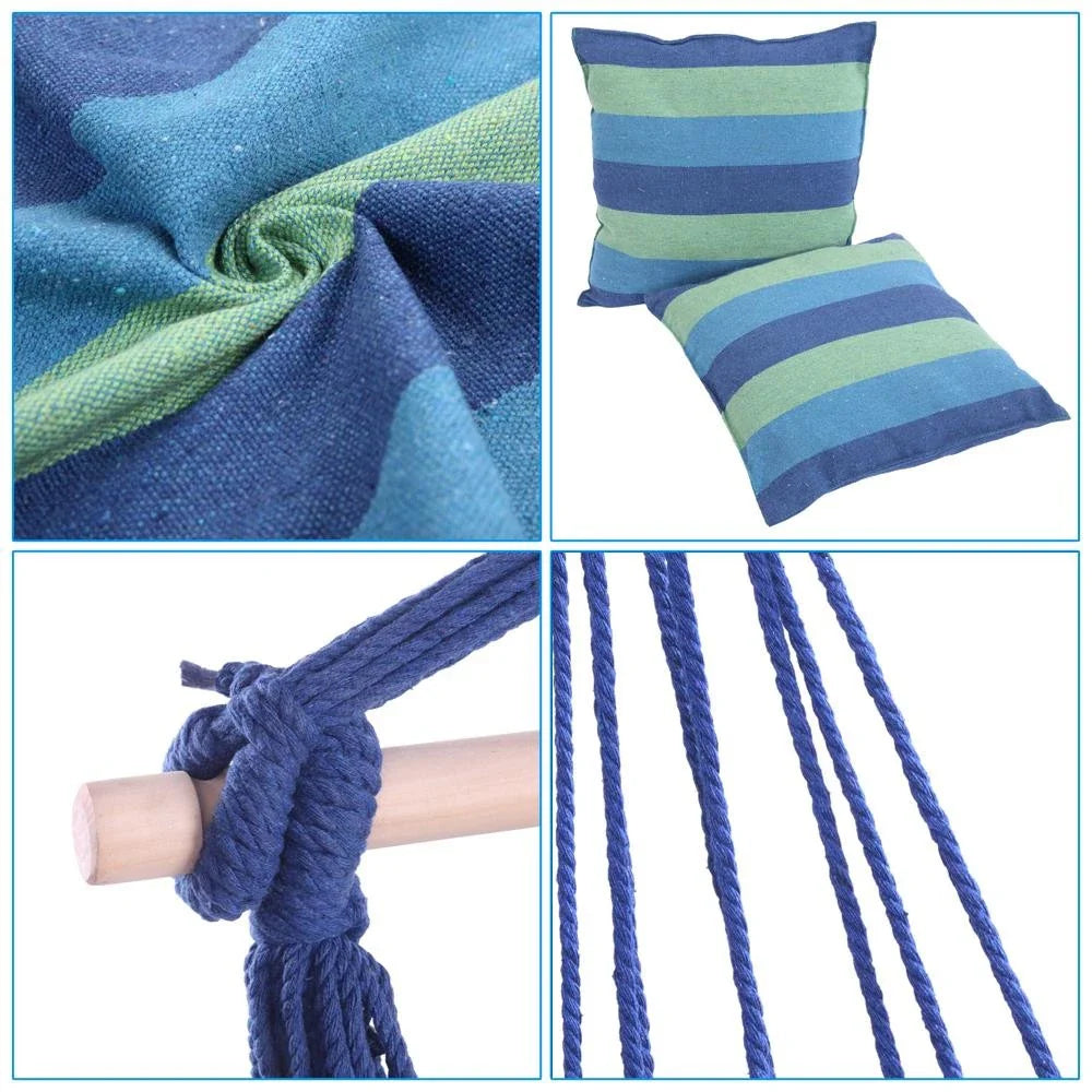 Hammock Chair with Cushion Hanging Indoor Outdoor Swing Seat