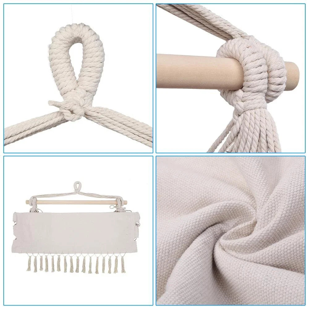 Hanging Rope Hammock Chair Swing Seat for Indoor Outdoor Use