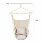 Hammock Rope Chair Swing Seat with Pillows for Patio and Camping