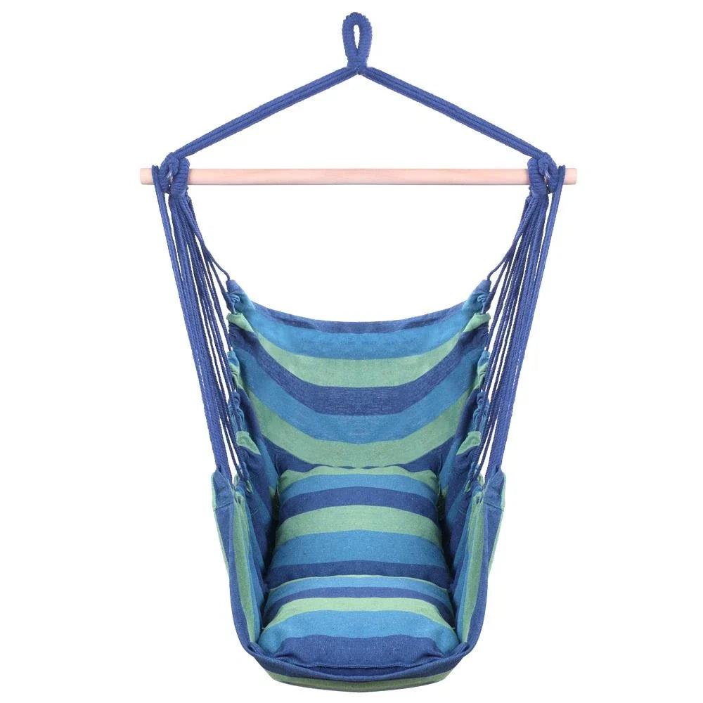 Hammock Chair with Cushion Hanging Indoor Outdoor Swing Seat