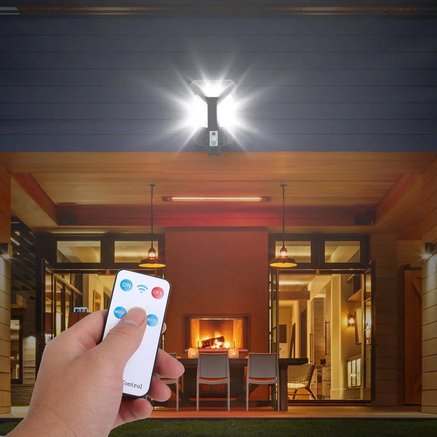 Solar Motion Sensor Outdoor Wall Light Flush Mount