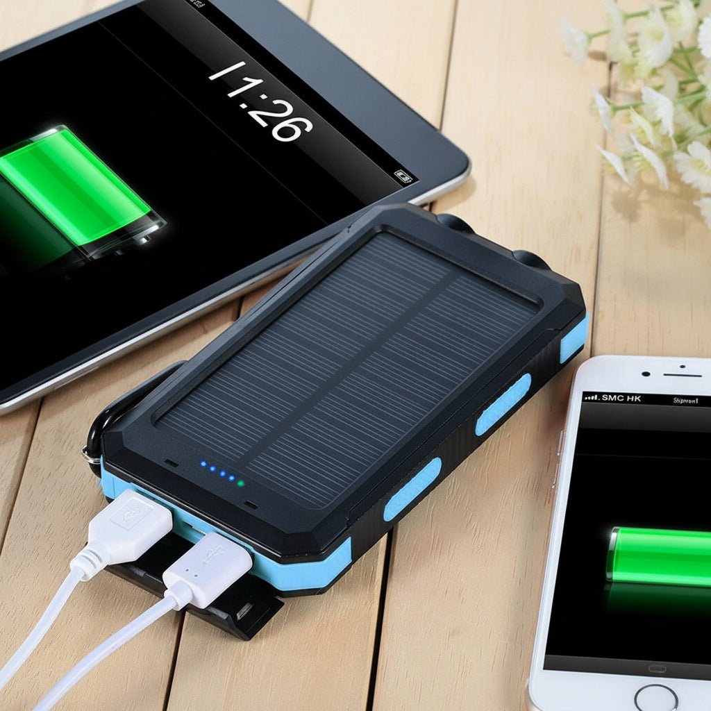 Solar Power Bank Portable Waterproof Phone Charger for Camping