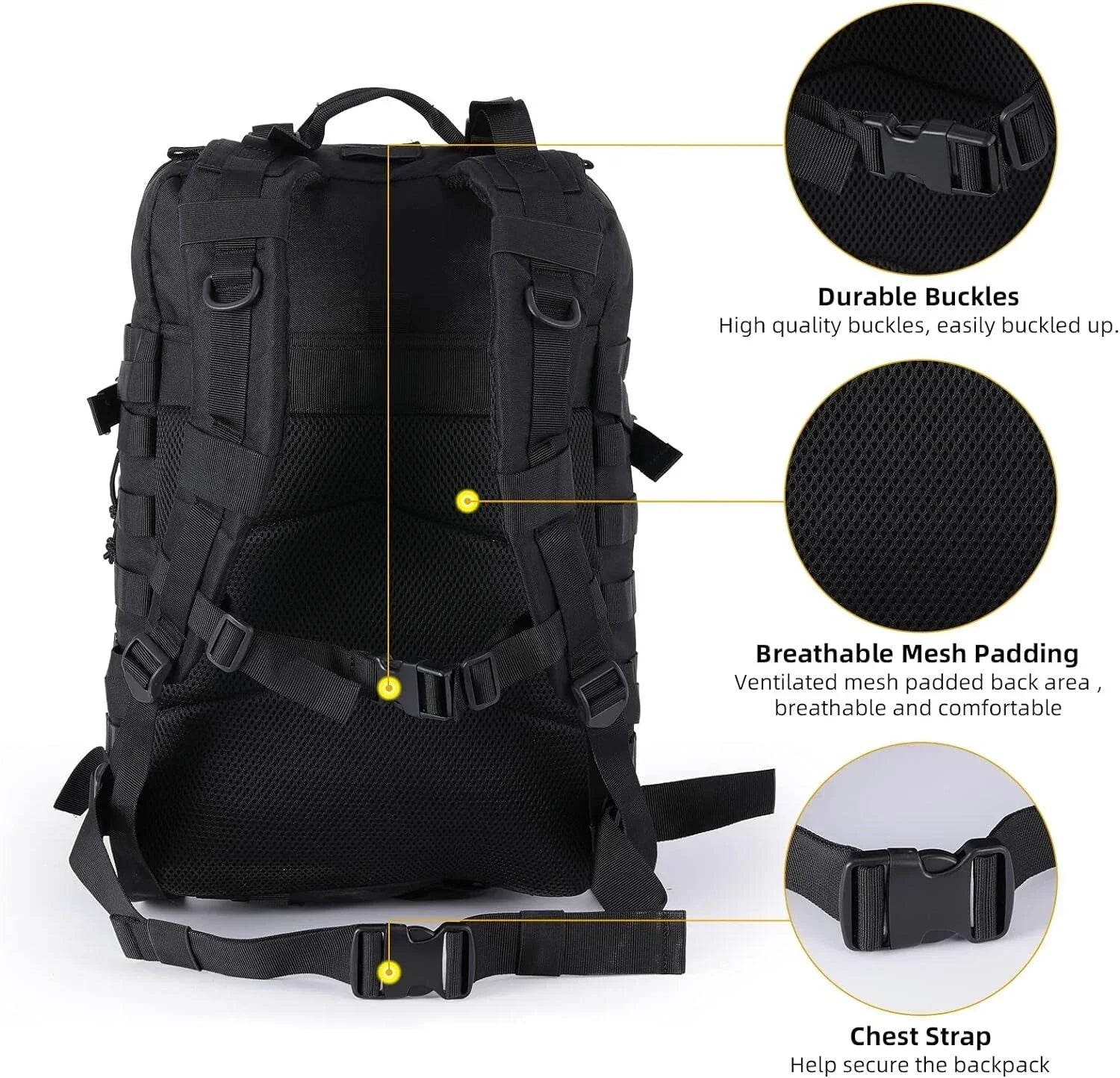 45 Liter Tactical Military MOLLE Backpack Assault Bugout Bag