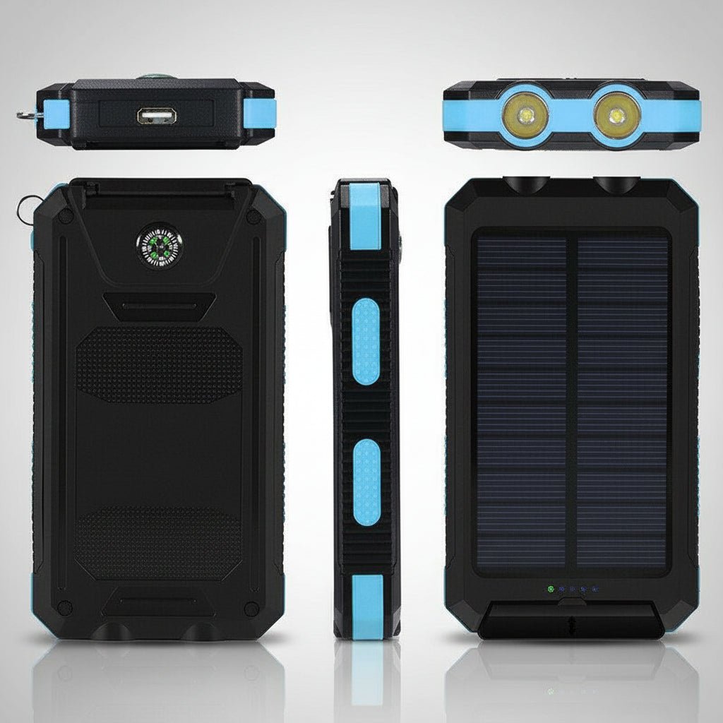 Solar Power Bank Portable Waterproof Phone Charger for Camping