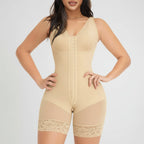 Women Full Body Shaper Tummy Control Butt Lifter Zipper Crotch Shapewear