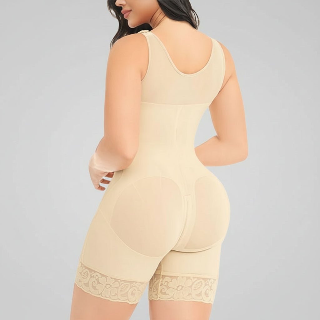 Women Full Body Shaper Tummy Control Butt Lifter Zipper Crotch Shapewear