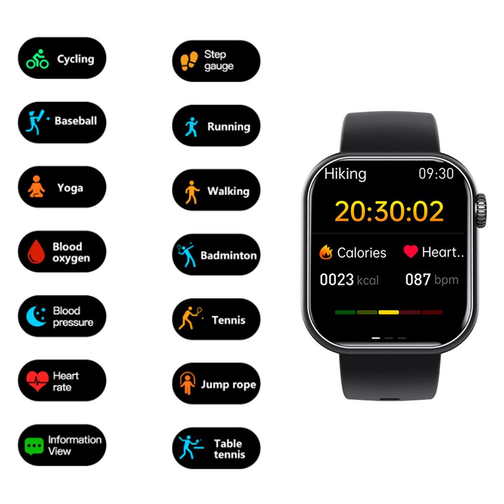 Square Smartwatch Fitness Tracker Heart Rate Blood Pressure Monitor
