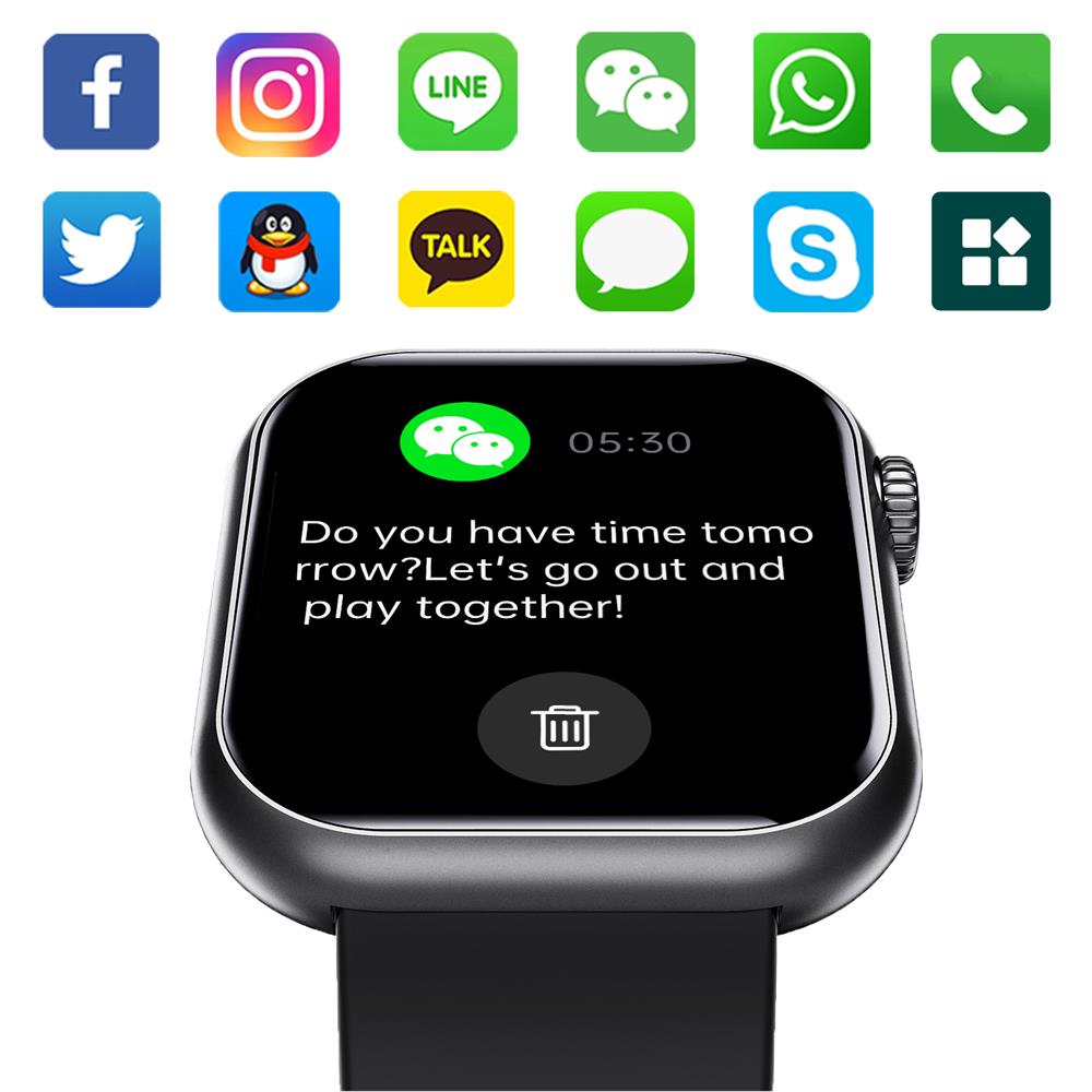 Square Smartwatch Fitness Tracker Heart Rate Blood Pressure Monitor