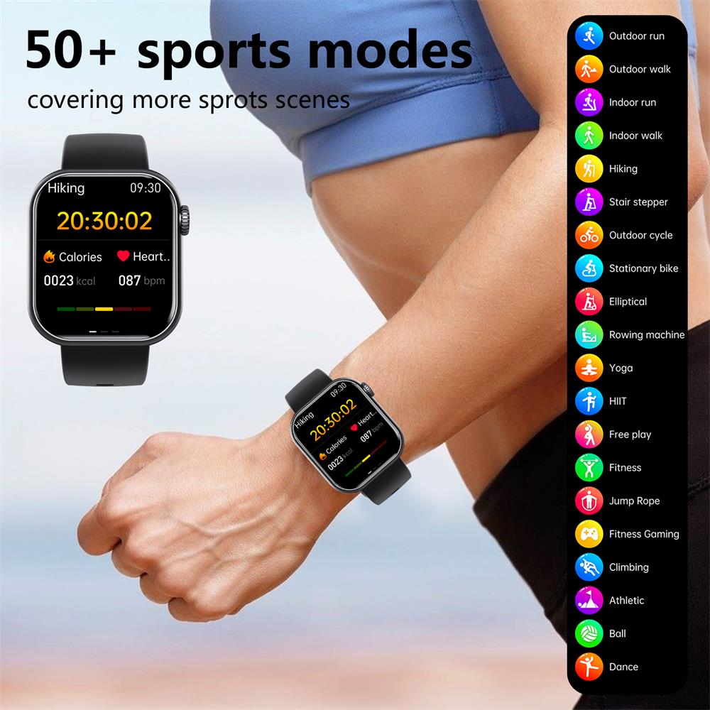 Square Smartwatch Fitness Tracker Heart Rate Blood Pressure Monitor