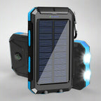 Solar Power Bank Portable Waterproof Charger with Flashlight Torch