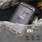 Solar Power Bank Portable Waterproof Charger with Flashlight Torch