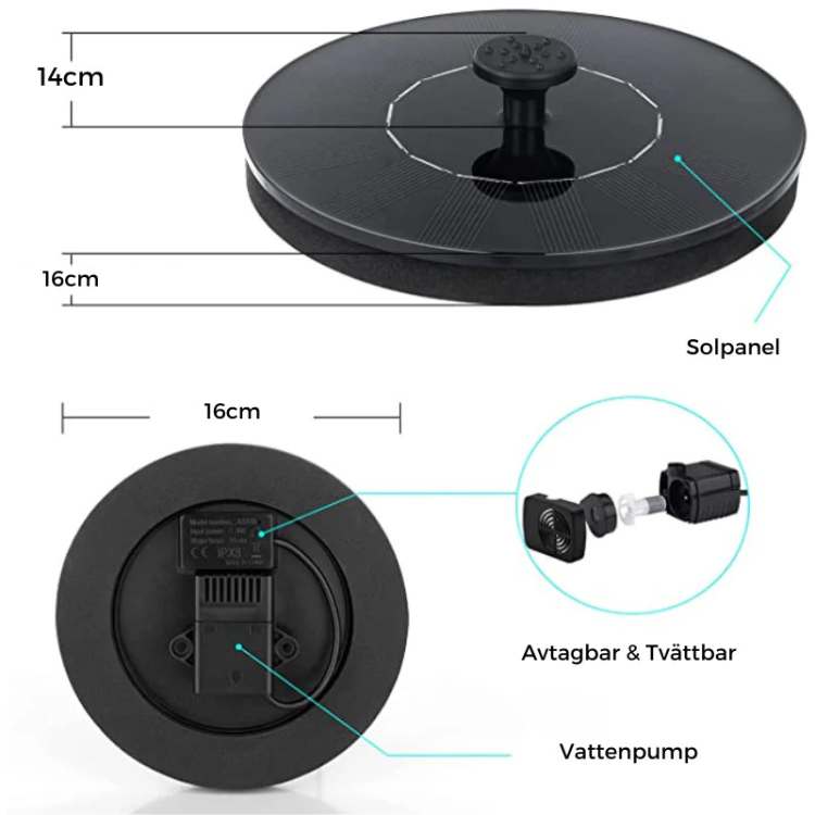 Solar Powered Outdoor Dancing Water Fountain Garden Fountain