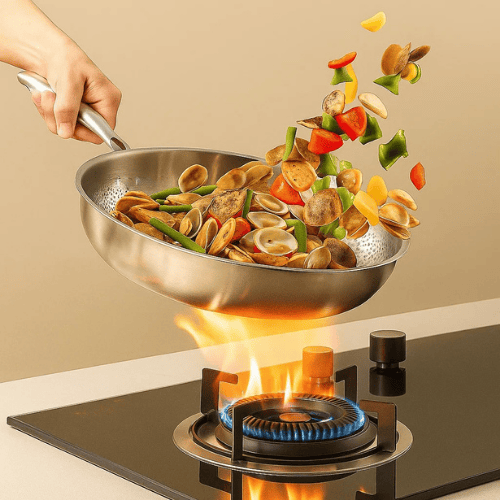 Titanium Non-Coated Circular Frying Pan Cookware