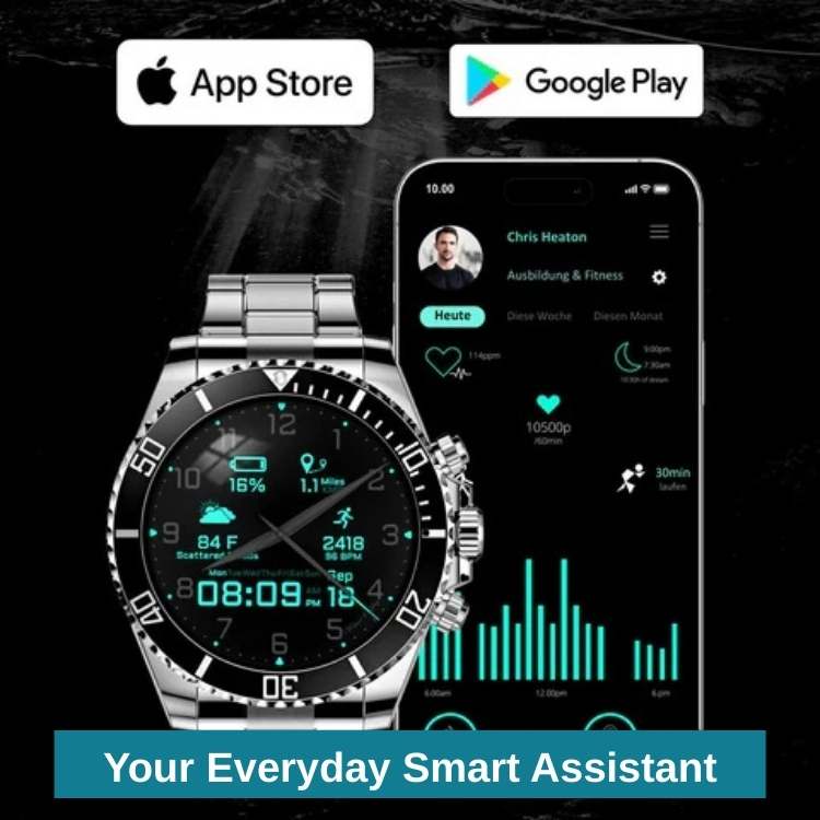Digital Round Military Health Smartwatch Fitness Tracker
