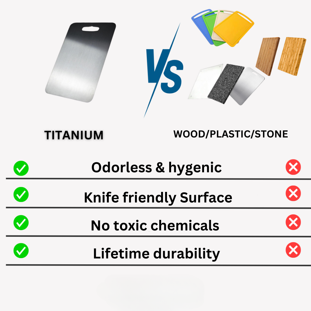 Titanium Square Cutting Board Non Porous Antibacterial Kitchen Board