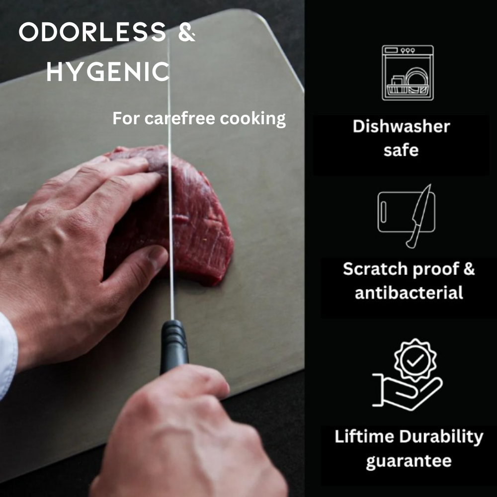 Titanium Square Cutting Board Non Porous Antibacterial Kitchen Board