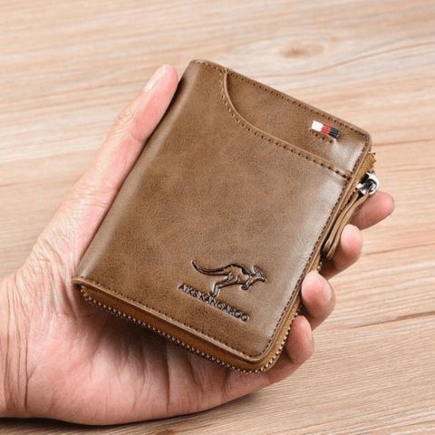 Men's Leather Bifold Wallet RFID Blocking Anti-Theft Wallet