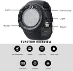 Men's Waterproof Digital Analog Sports Watch Round Case