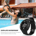 Men's Waterproof Digital Analog Sports Watch Round Case